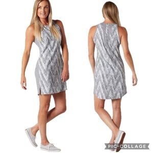 Smartwool Merino Sport Tank Dress Barely Blue Zig-Zag Print Pattern – Size L